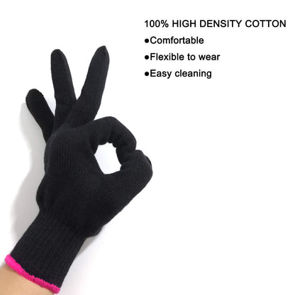 Heat Resistant Glove for Hair Styling, Pink Edge | Blocks Heat from Curling Irons & Wands, Works for Left or Right Hand, Single Glove Included, Comfortable & Flexible